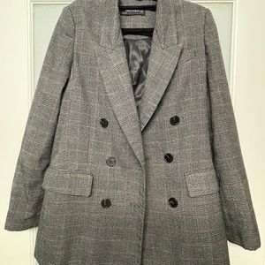 Zara Women’s Oversized Plaid Checkered Blazer Size S